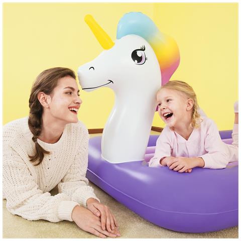 Up, In & Over. Letto Gonfiabile Bambini Unicorno 196 X 104 X 84 Cm - Foto 2