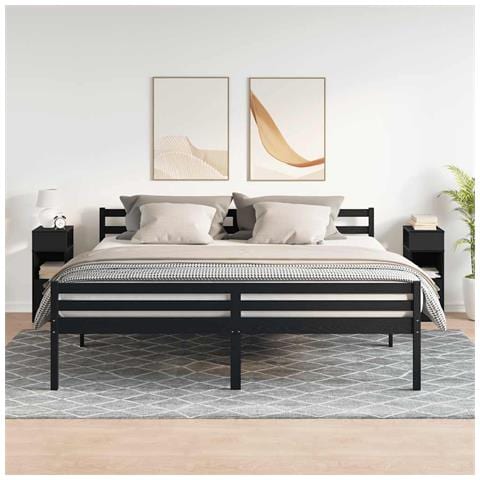 Comodini 2 Pz Con Cassetto Neri 25x31x66 Cm - Foto 3