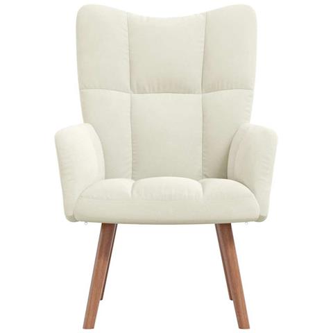 Lusso Casadino -  Sedia Relax Bianco Crema Velluto - Foto 2