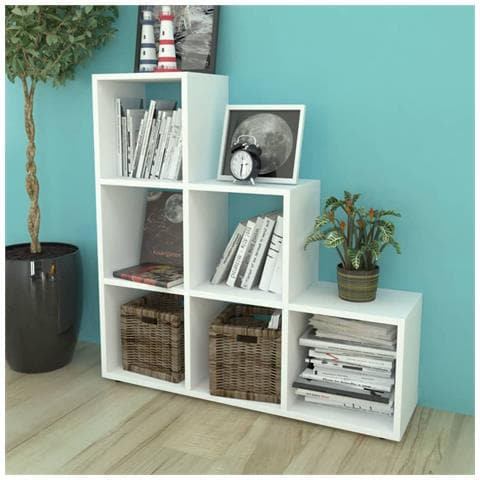 Libreria Scalare / Scaffale Espositore 107 Cm Bianco - Foto 8