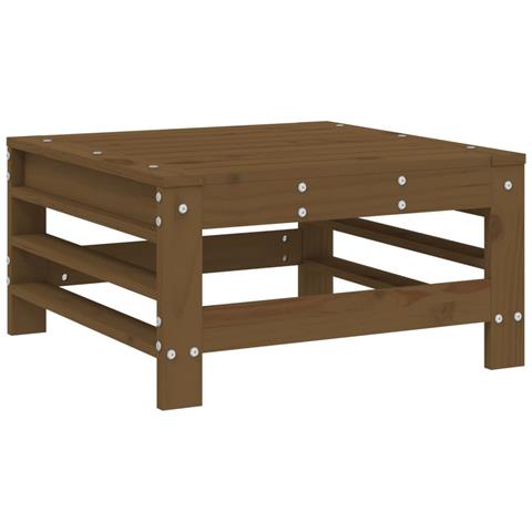 Poggiapiedi Da Giardino Marrone Ambra In Legno Massello Di Pino - Foto 1