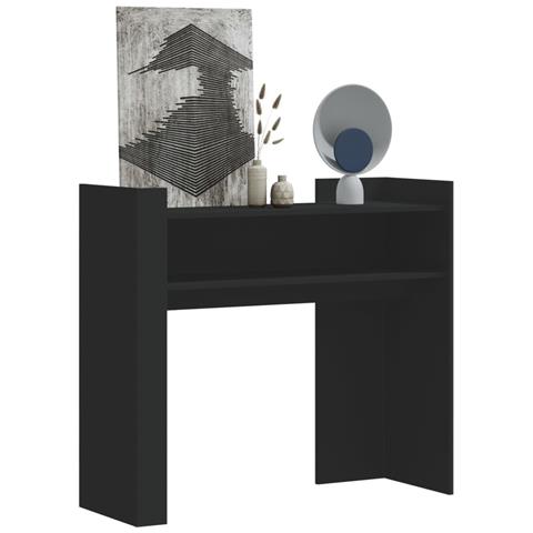 Tavolino Consolle Nero 100x35x90 Cm In Legno Multistrato - Foto 8