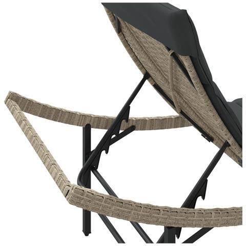 Lettini Prendisole 2pz con Tavolino Grigio Chiaro in Polyrattan - Foto 9