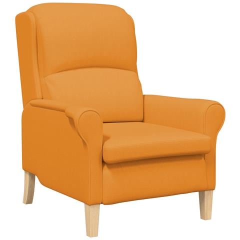 Poltrona Moderna Senape Scuro Tessuto Grande Ergonomica - Foto 1