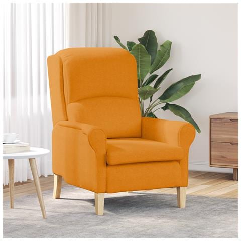 Poltrona Moderna Senape Scuro Tessuto Grande Ergonomica - Foto 2