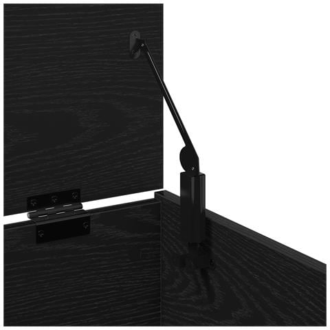 Cassa di stoccaggio in Nero Rovere, 84x42x46 cm, in legno ingegnerizzato - Foto 9