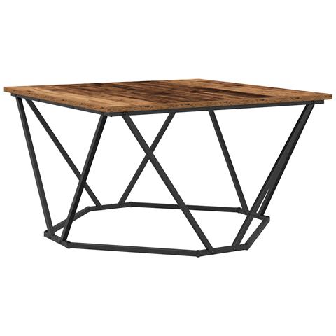 Tavolino da caffè in legno antico 80x80x45 cm Legno ingegnerizzato - Foto 1