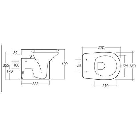 Sanitari Scarico A Muro Orient Rak Ceramics: Wc, Bidet, Copriwater Bianco - Foto 3