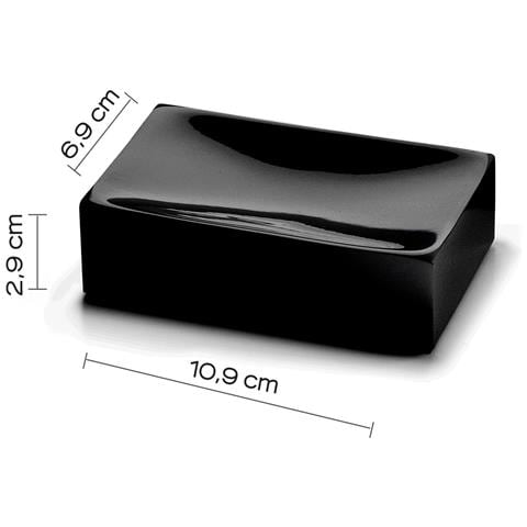 Portasapone D'appoggio In Resina E Sabbia Sf11 Serie Sofia Nero Opaco - Foto 2