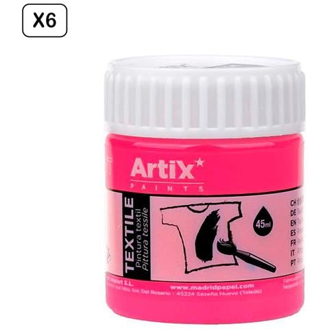 Confezione Da 6 Uds. Pittura Tessile Rosa Neon 45 Ml - Foto 1