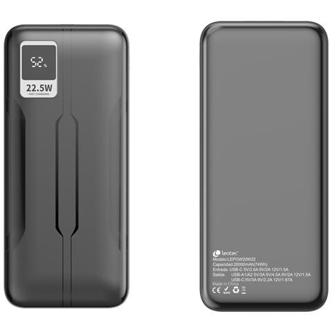 LEPOW20W22K batteria portatile Polimeri di litio (LiPo) 20000 mAh Nero - Foto 1