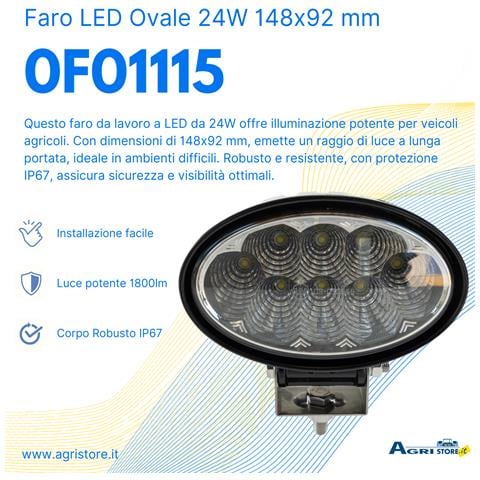 Faro Da Lavoro Ovale 8 Led 24w 12-28v - Foto 5