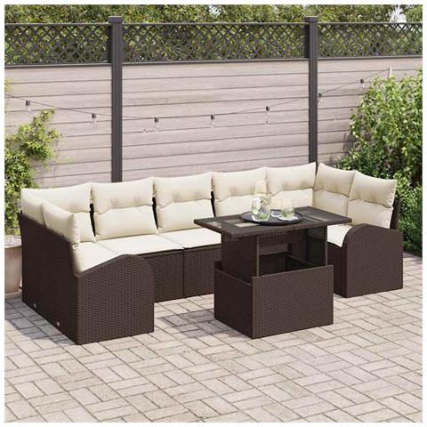 Set Divano da Giardino 8 pcs Marrone 100 x 55 x 73 cm - Foto 2