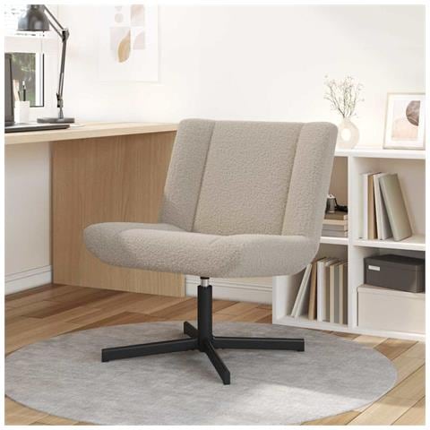 Sedia girevole Grigio chiaro 63 x 75 x 76 cm Tessuto - Foto 2