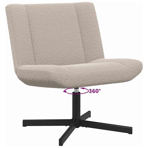 Sedia girevole Grigio chiaro 63 x 75 x 76 cm Tessuto - Foto 9