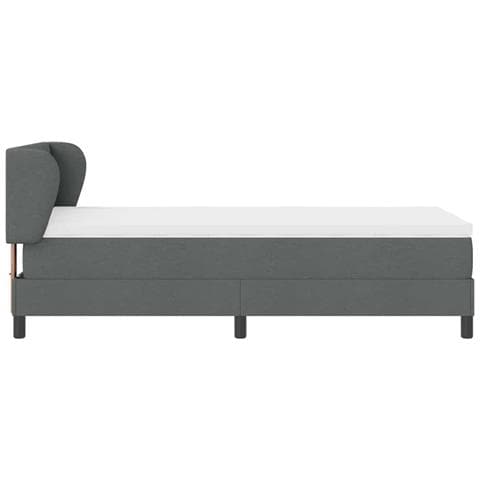 Letto box spring con materasso Grigio scuro 80 x 200 cm Tessuto - Foto 9
