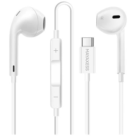 Cuffie Cablate Per Samsung Galaxy S25 Ultra Usb-c Con Microfono Integrato, Bianco - Foto 2
