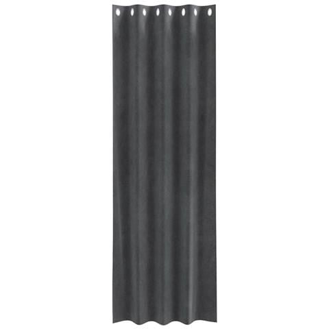 Tende con tende 2 pcs Grigio chiaro 140 x 225 cm Velluto - Foto 2