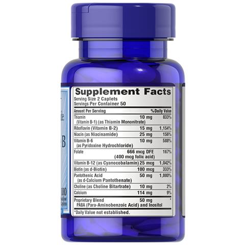 Complete B (complesso Di Vitamine B) 100 Compresse Rivestite Puritans Pride - Foto 2