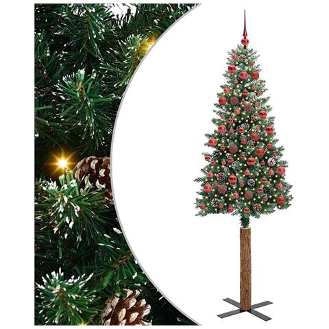 Albero di Natale snodato con 300 LED con supporto Verde 180 cm - Foto 1