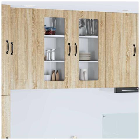 Pensile cucina con porta 2 pcs Rovere Sonoma 40 x 31 x 80 cm - Foto 2