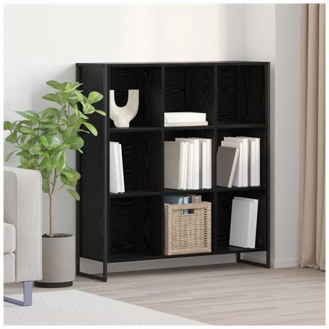 Armadio per Libri Rovere Nero 99.5 x 30 x 108.5 cm - Foto 2