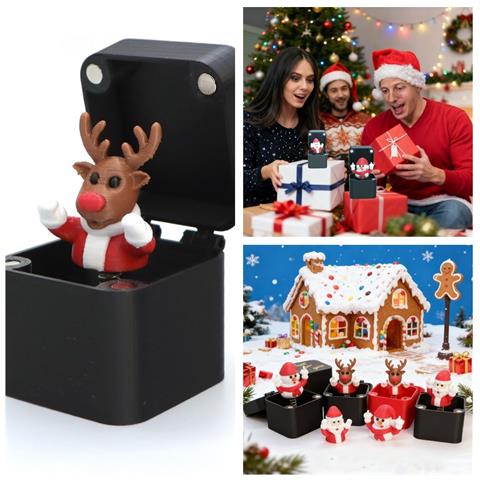Scatola Scherzo Con Renna Di Natale Agitante - Regalo Divertente A Sorpresa Per Adulti - Foto 2