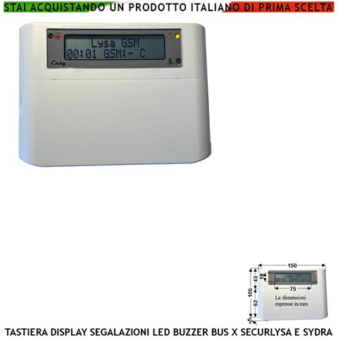 Tastiera Supplementare Lcd Retroilluminata Per Centrale Antifurto Lysa Gsm Segnala Stato Allarme Funzioni 3 Led E Buzz - Foto 1
