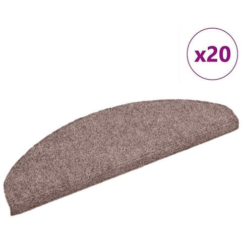 Tappetini per scale autoadesivi 20 pz 65x21x4 cm Marrone Chiaro semicircolari grandi - Foto 1
