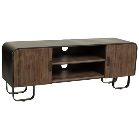 Mobile Basso In Legno E Metallo Nero 150x42x58h Cm - Foto 1
