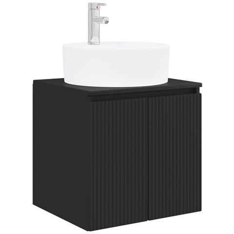 Mobile Lavabo da Parete Nero 49,5 x 44,5 x 65 cm - Foto 1