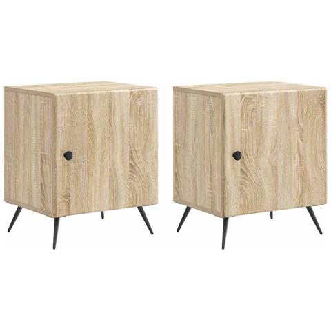 Armadio da Notte 2 pcs Rovere Sonoma 43 x 34,5 x 50 cm - Foto 1