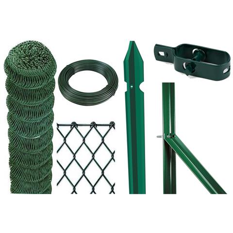 1KIT RECINZIONE COMPLETA DA 25MT LINEARI CON RETE METALLICA PLASTIFICATA ALTEZZA CM 100 H MAGLIA MM 50X50 CON PALETTI - Foto 1