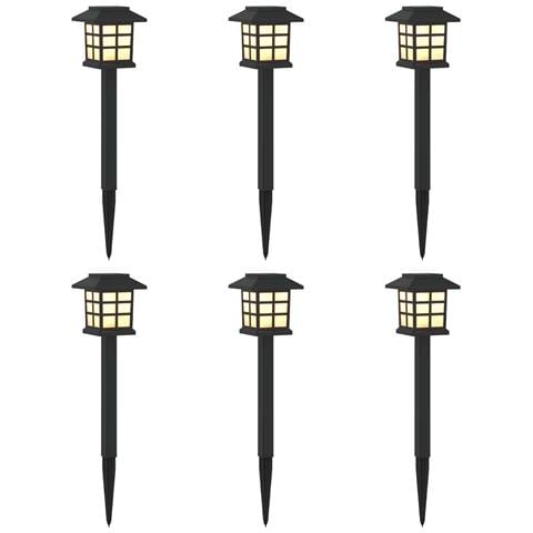 Luci solari da esterno con picchetto 6 pcs Bianco caldo 38,5 cm - Foto 1