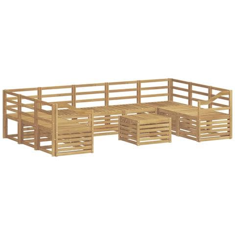 Set di divani da esterno 10 pcs Bianco 59 x 59 x 37 cm - Foto 1