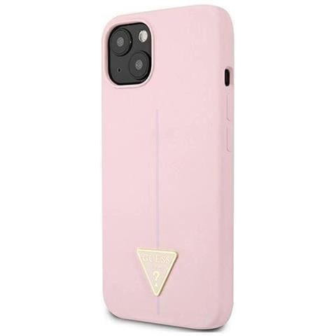 Guess Guhcp13ssltgu Custodia Per Iphone 13 Mini 5,4 Viola /viola In Silicone A Forma Di Triangolo - Foto 1