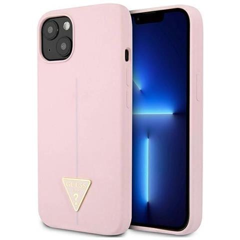 Guess Guhcp13ssltgu Custodia Per Iphone 13 Mini 5,4 Viola /viola In Silicone A Forma Di Triangolo - Foto 7