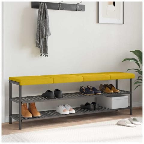 Cuscino per panchina 4 pz Velluto Giallo Profondità 35 cm - Foto 2