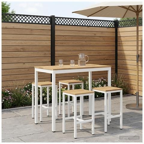 Tavolo Bar da Giardino Bianco 108,5 x 55 x 105 cm - Foto 2
