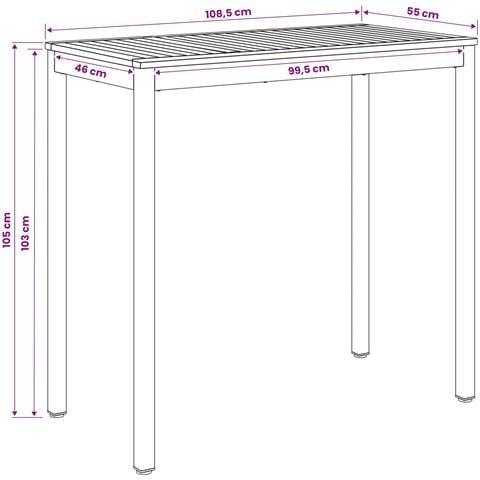 Tavolo Bar da Giardino Bianco 108,5 x 55 x 105 cm - Foto 9