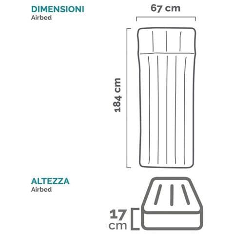 67997 - Materasso Camping Singolo, 67x184x17 cm - Foto 6