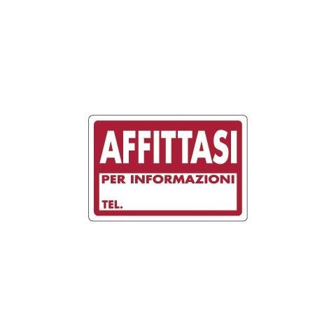 Cartelli -plastica - affittasi per informazioni tel. - 30x20 cm - 07705010PLB0300X0200 - Foto 1