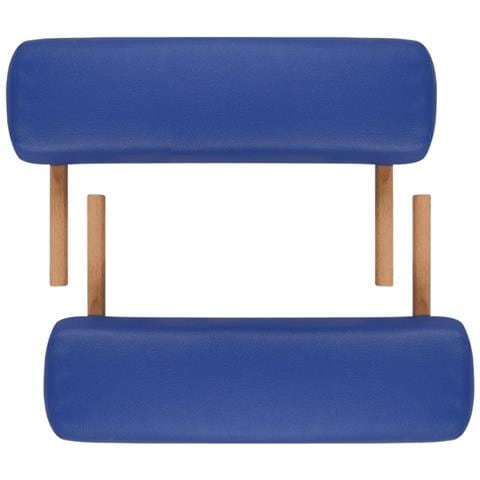 Lettino Pieghevole Da Massaggio Blu 3 Zone Con Telaio Legno - Foto 8