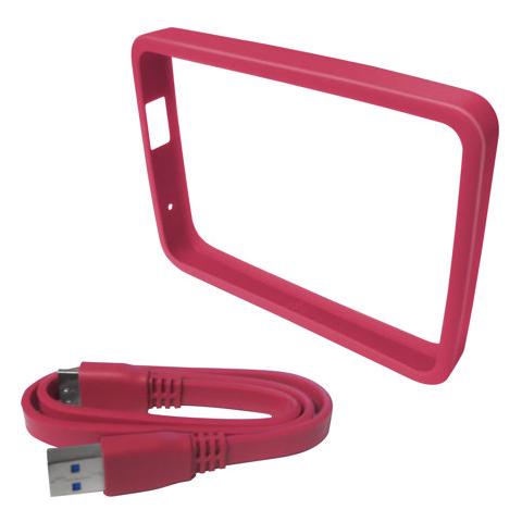 Custodia per Hard Disk Esterno Portatile USB 3.0 1 TB Nero e Rosa - Foto 4