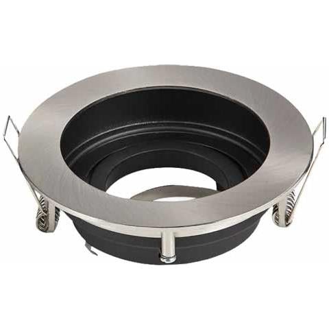 Porta Faretti Led Gu10 Incasso Rotondo Orientabile Alluminio Nickel Satinato Spazzolato Vt-781 3596 - Foto 1