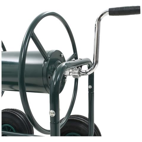 Carrello Avvolgitubi da Giardino Connettori 1/2'' 75 m Acciaio - Foto 2
