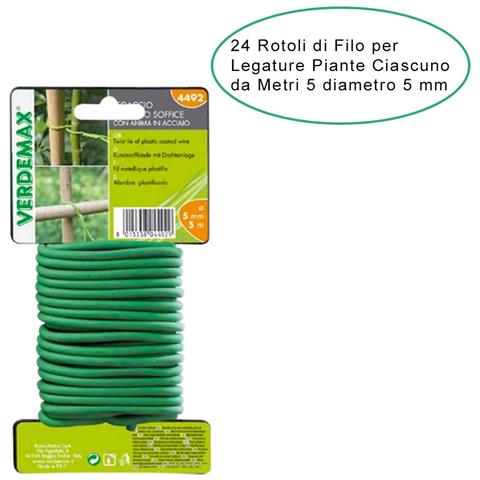 24 Rotoli Di Filo Per Legature Da Giardino & Orto Ciascuno Diametro 5 Mm Metri 5 - Foto 2