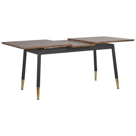 Tavolo Da Pranzo Allungabile Effetto Legno Nero / Oro 160/200 X 90 Cm California - Foto 16