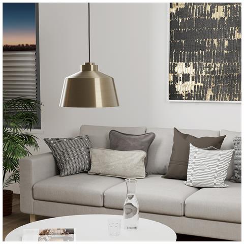 Lampadario Moderno Sud 1 Luce Acciaio Oro E Bianco - Foto 1