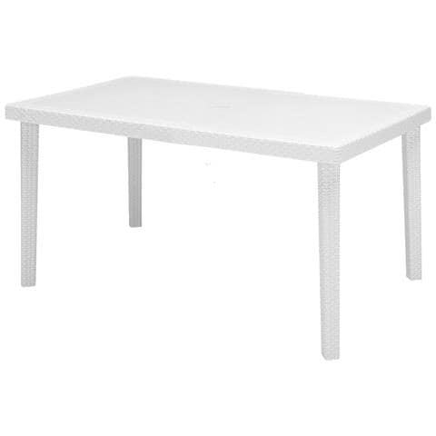 Tavolo In Resina Rettangolare Da Giardino Effetto Rattan Boheme - Foto 1